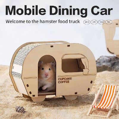 极速Hamster Wooden Hiqdeout House Guinea Pig Squirrel House