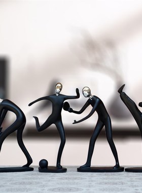 极速现代简约办公室摆件创意北欧桌面客I厅书房酒柜运动人物装饰