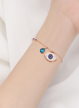 极速恶魔之眼手链女韩版r简约个性冷淡风小众设计手饰送女友生日