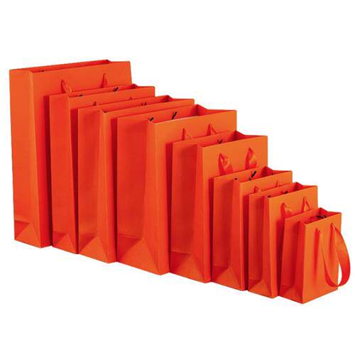 极速横款大号橘黄色袋 橘色纸袋 桔F色手提袋小号礼品袋 桔黄色服