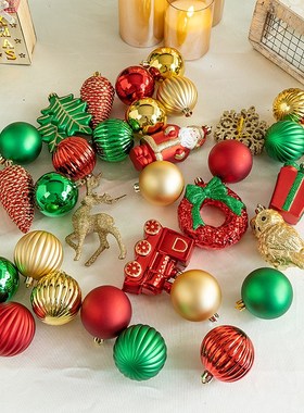 极速圣诞球挂件圣诞树吊球套装彩色电镀FDIY天花板橱窗8CM亮光球