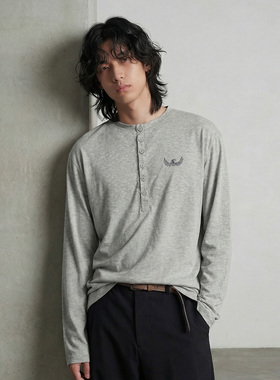 OKME&EXIT巡演做旧假两件长袖2025SS原创设计感小众印花T恤上衣