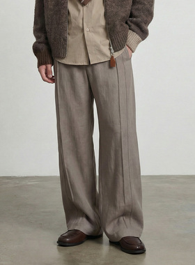 挺阔row风立体分割弯刀休闲西裤 阔腿拖地复合加厚休闲裤