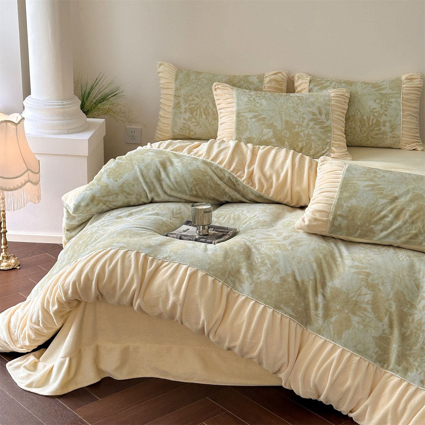 獭獭家纺高克重牛奶绒四件套