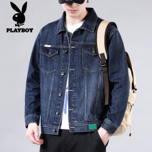 夹克秋季 牛仔外套复古工装 潮牌百搭休闲上衣 2025新款 花花公子男士
