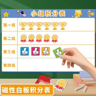 可擦写评比栏白板小组积分表奖励磁贴磁吸分组积分榜磁力贴黑板贴