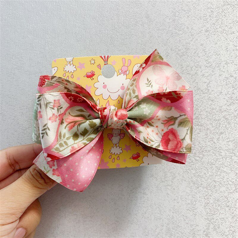 极速纯手工韩国小女孩可爱发夹 布艺花朵立体大T蝴蝶结发夹边夹发