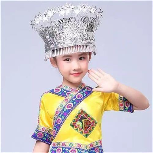 极速少数民族头饰儿童女童帽子女民族F风项圈云南手工制作银饰饰