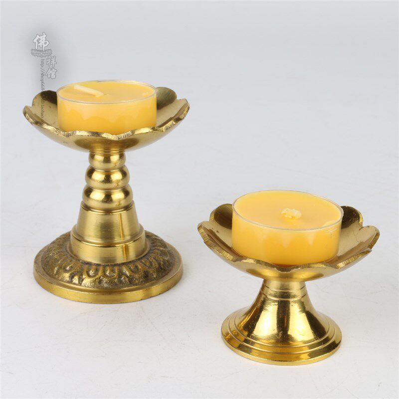 极速佛具 供佛蜡烛灯 油灯灯座z 莲花酥油灯座 长明灯灯架 纯铜小