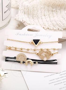 极速-F167e6 Hanzhishang Hand Jewelry triange Black Turquoise