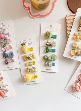 极速[5 Pcacks] Cute All-Inclusive Baby Bow Hairpin All-Match