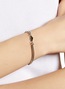 极速KLINKgLIN 双层钛钢手链ins小众设计女韩版简约个性冷淡风手