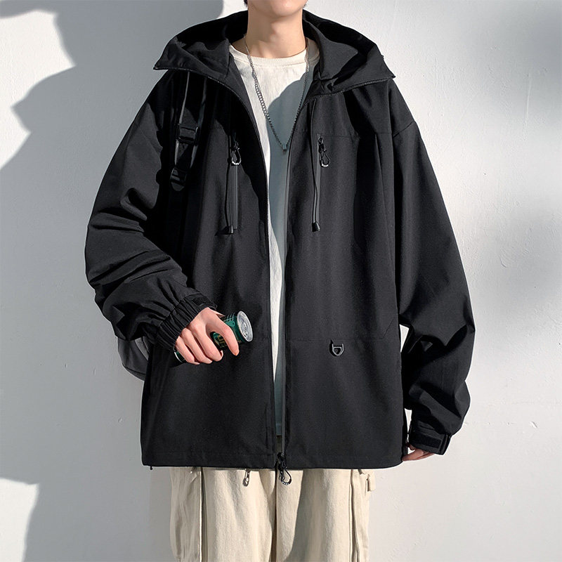 2026春款潮流休闲情侣款男女情侣同款宽松户外百搭连帽夹克外套