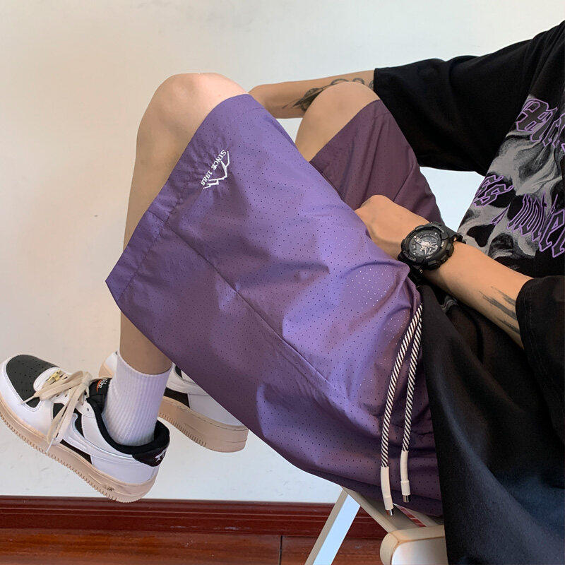 2025夏季新款青少年薄款时尚休闲裤透气网设计男生宽松百搭款短裤,男装,短裤,淘宝优惠券,粉丝福利购,淘宝优惠卷