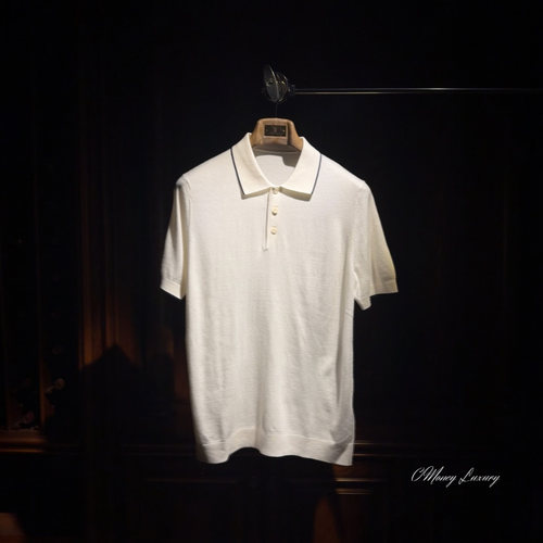 OMoney意式撞色翻领POLO衫男