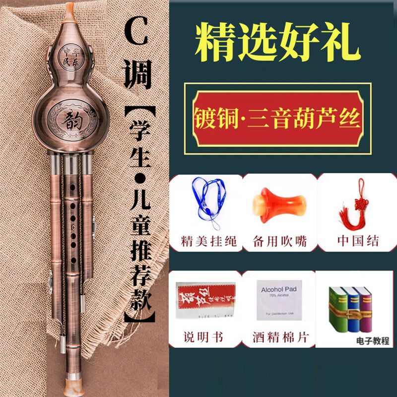 极速葫芦丝乐器C调降b调成人防摔儿童小学生专用T初学者七孔入门