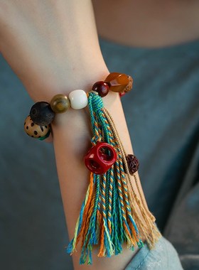 新品十八籽子菩提多宝手串朱砂手链男女葫芦念珠佛珠X藏式手工编