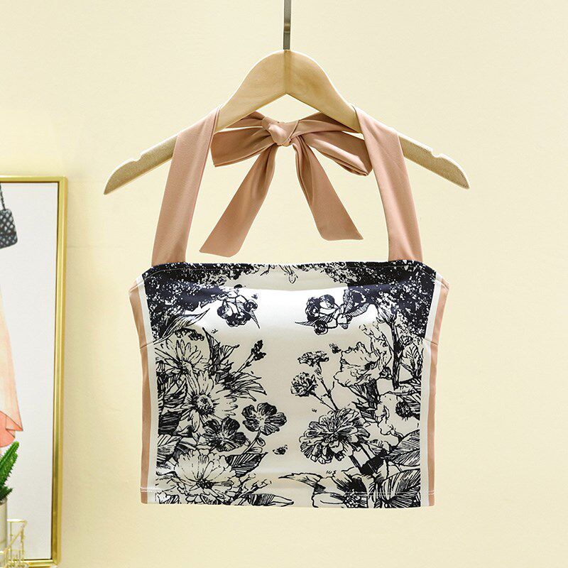 新品挂脖式运动背心女夏季健身防震运G动文胸带胸垫性感美背瑜伽