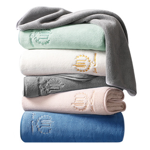 新品干发帽浴巾两件套家用柔软吸水不掉H毛大尺寸纯棉洗澡毛巾三