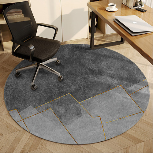 极速书房地垫轻奢圆形电脑座椅转椅隔F音地毯办公室学习椅滑轮椅
