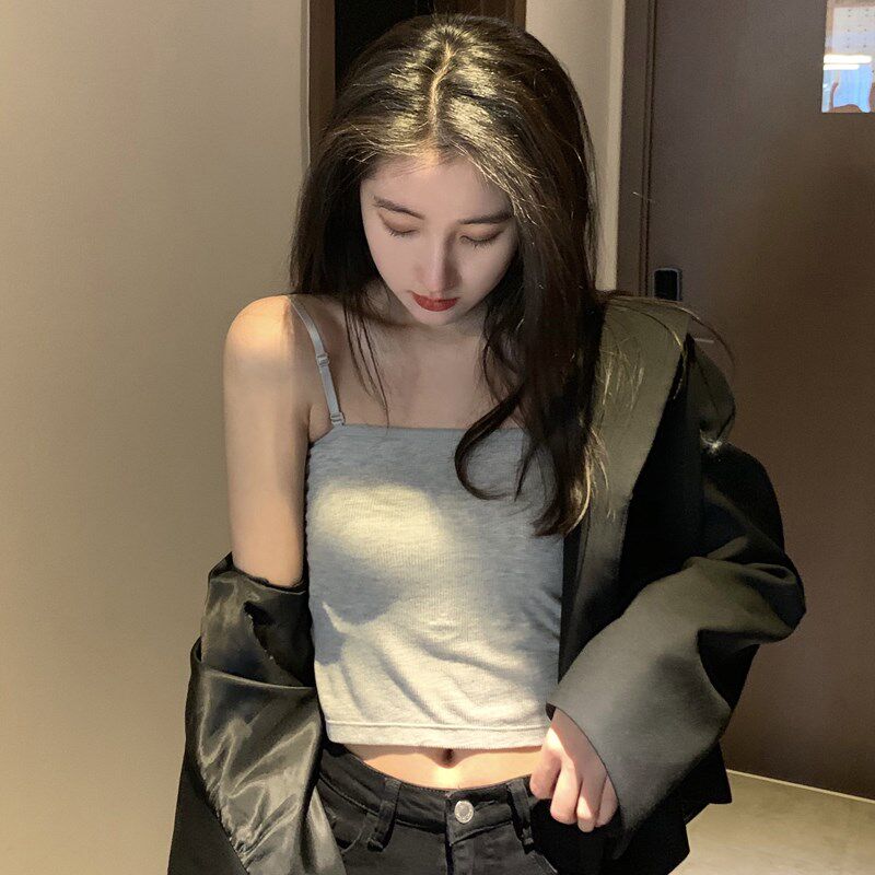 新品吊带背心女可调节肩带外穿打底C内搭性感夏季抹胸百搭小背心i