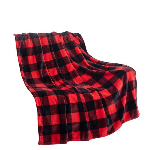 新品Buffalo Pilaid Throw Blanket for Sofa Couch Flannel Flee
