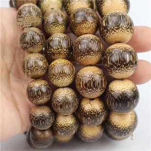 极速精品手工打磨竹根雕手串20mm满鱼子纹龙血Q金丝竹藏式108手串