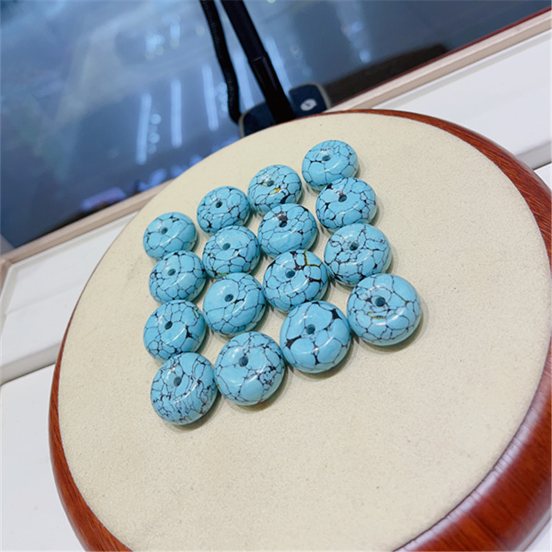 极速菱镁矿平安扣面包扣 s接近绿松石品相 DIY手链项链 TY730