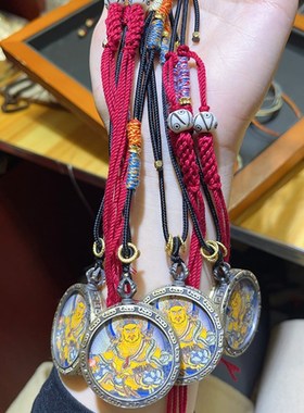 极速黄财神唐卡吊牌 吊坠项链毛衣链  搭配O手编棉绳 TY256