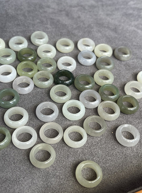 极速天然和田玉跑环配饰p文玩手持手串手捻跑圈手链串珠diy戒指 T