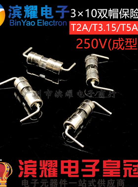 极速3*10MM双帽保险丝管T1A/T2wA/T3A/T5A/T6.3A/T8A 250V弯脚成