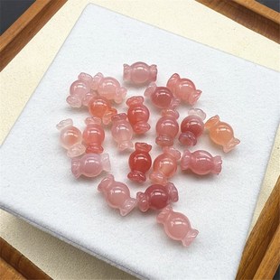 7.8mm 12.5 LH69 DIY手链配件 极速天然盐源玛瑙糖果通l孔配件