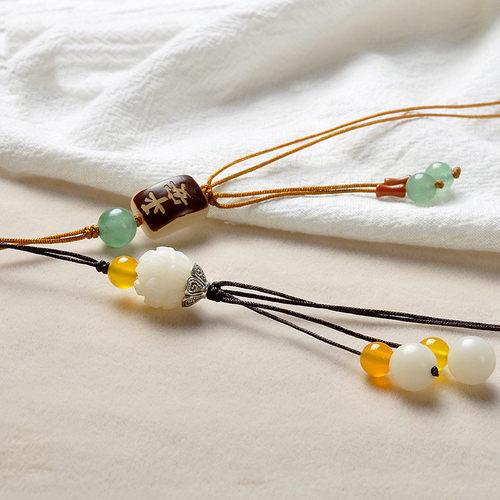 极速diy配件手机挂绳s短款半成品材料手工编织莲花菩提钥匙扣挂件