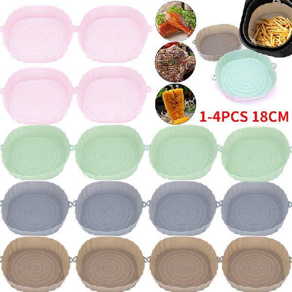 极速1-4PCS Reusable Silicone Air GFryer Liner 18CM Oven