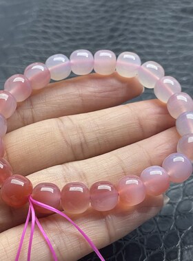 极速天然b粉盐源玛瑙渐变老型珠手串手链   女款饰品礼物包邮