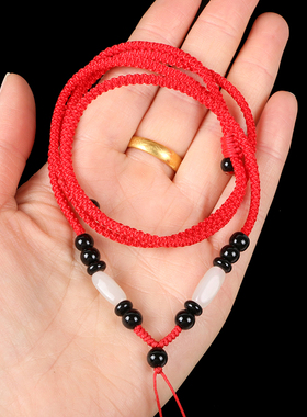 极速和田玉吊坠挂绳玉坠绳子玉佩的E挂件绳玉器玉石玉佛吊绳男女