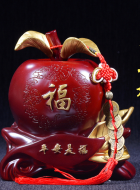 新品苹果存钱罐招财金猪摆件客厅玄关电视L酒柜工艺装饰品创意开