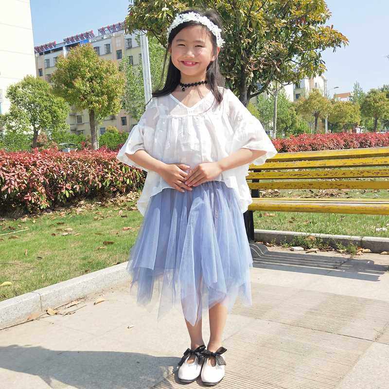 极速儿童b短裙2022夏季新款女童不规则中长裙洋气蓬蓬裙亲子半身