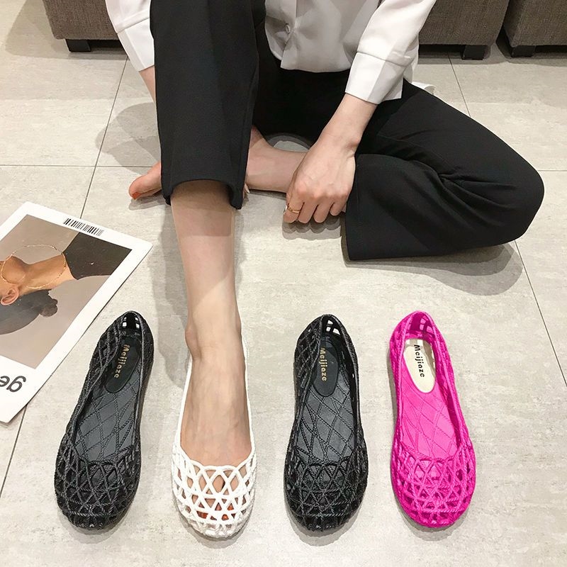 极速2022夏季镂空包头凉鞋女防滑洞洞鞋K护士鞋休闲平底妈妈鞋沙