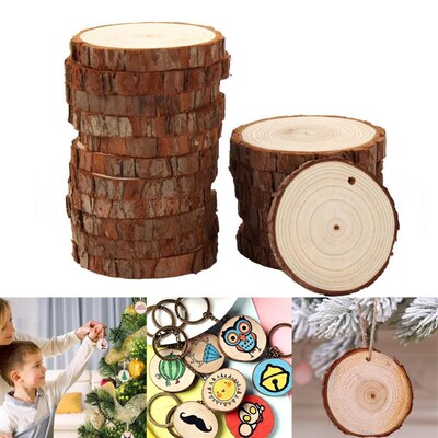 极速10pcs/ 20pcs/ 30Pcs Wood LoAg Slice Disc 3-10 cm DIY Cir