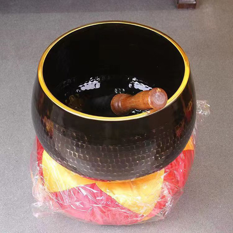 极速大木鱼法器全j套大殿木鱼铜磬全套配实木架子佛堂寺庙12寸-26