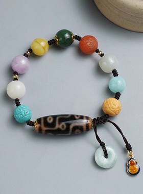 极速多宝手串g菩提子和田玉水晶翡翠蜜蜡九眼天珠玛瑙文玩配饰男