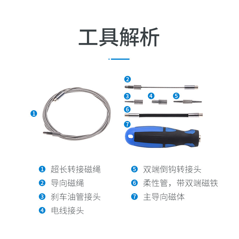 极速Genier自行车内走u线工具碳纤维铝合金车架油管磁铁引线穿线