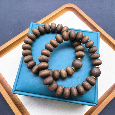 极速特价包邮 加i里曼丹沉香盘珠单圈手串手链 9.5*5mm左右  TY17