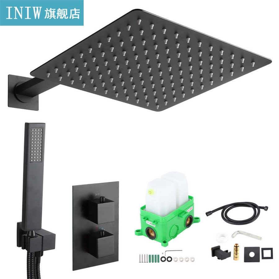 新品G1/2 Bathroom Copper Wall-In Shower SystPem With 10in Co