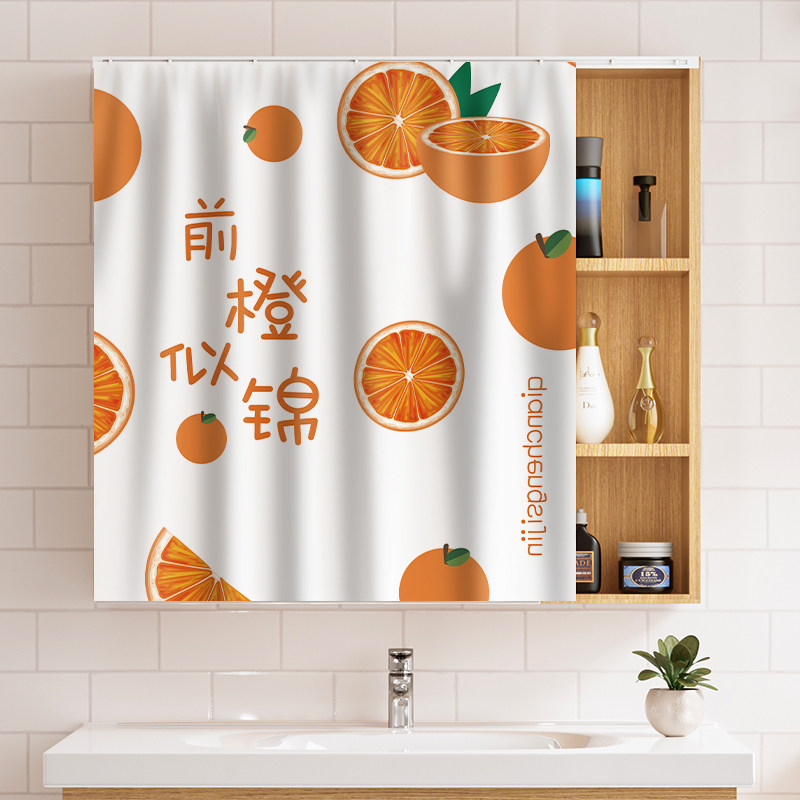 极速ins风门帘卫生间镜子遮挡帘浴室柜遮盖布帘S全身镜梳妆台卧室