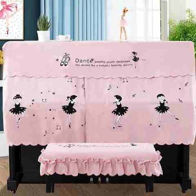 极速韩式公主钢琴罩卡p通粉红色钢琴装饰巾女孩钢琴全包防尘套子