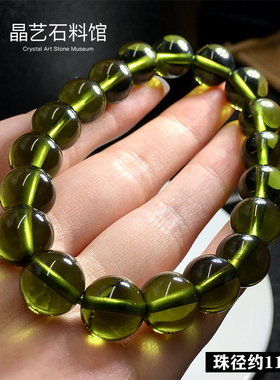 极速天然捷克绿陨石手链手串w原石打磨原石打磨灵修男女