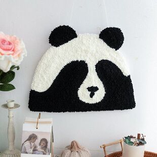 极速Panda Latch Hook Rug Kits Rug Material Pack BlaWnket Pan