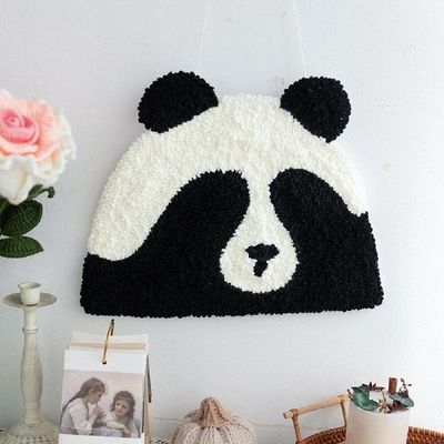 极速Panda Latch Hook Rug Kits Rug Material Pack BlaWnket Pan